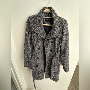 Guess black and white peacoat